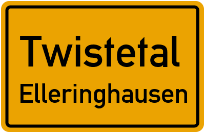 Ortsschild Twistetal Elleringhausen