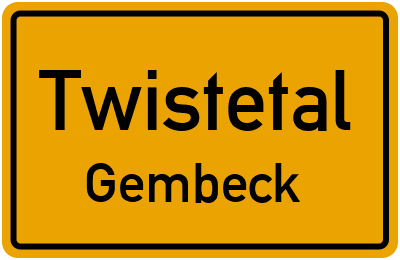 Straßenverzeichnis Twistetal Gembeck