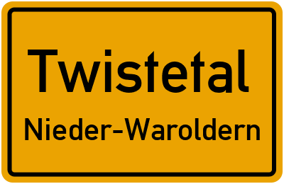 Ortsschild Twistetal Nieder-Waroldern