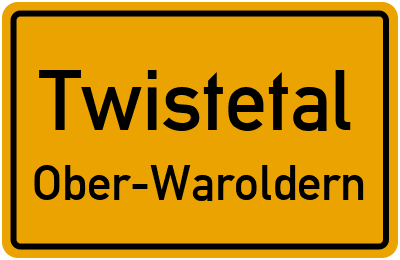 Ortsschild Twistetal Ober-Waroldern