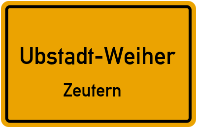 Straßenverzeichnis Ubstadt-Weiher Zeutern