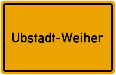 Ortsschild von Gemeinde Ubstadt-Weiher in Baden-Württemberg