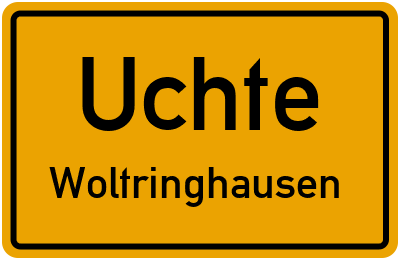 Ortsschild Uchte Woltringhausen