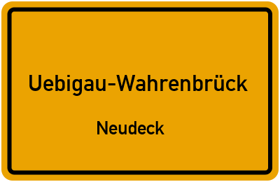 Straßenverzeichnis Uebigau-Wahrenbrück Neudeck