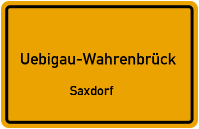 Straßenverzeichnis Uebigau-Wahrenbrück Saxdorf