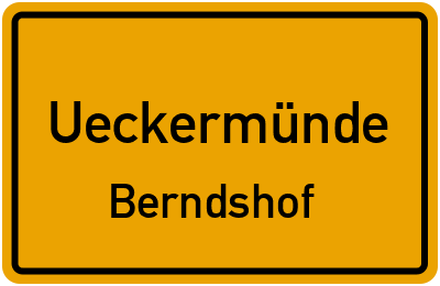Straßenverzeichnis Ueckermünde Berndshof