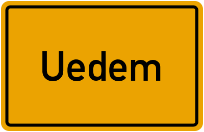 Ortsschild von Uedem in Nordrhein-Westfalen