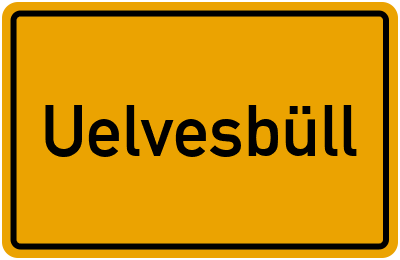 Ortsschild von Gemeinde Uelvesbüll in Schleswig-Holstein