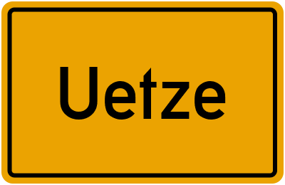 Ortsschild von Uetze in Niedersachsen