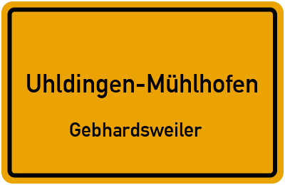 Ortsschild Uhldingen-Mühlhofen Gebhardsweiler