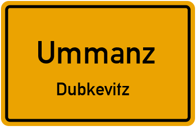 Ortsschild Ummanz Dubkevitz