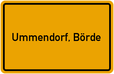Ortsschild von Gemeinde Ummendorf, Börde in Sachsen-Anhalt