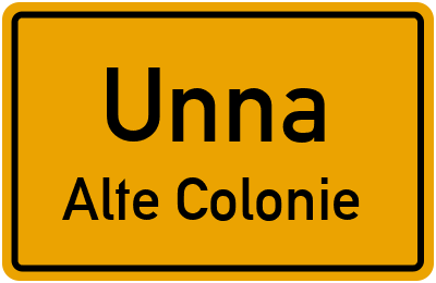 Straßenverzeichnis Unna Alte Colonie