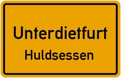 Straßenverzeichnis Unterdietfurt Huldsessen