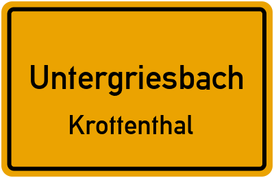 Straßenverzeichnis Untergriesbach Krottenthal