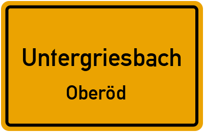 Straßenverzeichnis Untergriesbach Oberöd