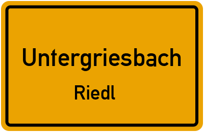 Straßenverzeichnis Untergriesbach Riedl