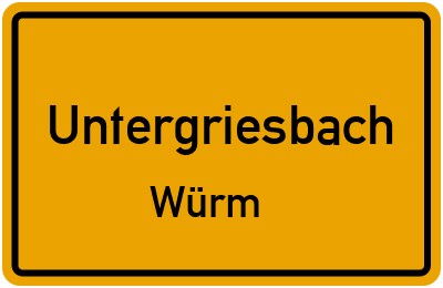 Straßenverzeichnis Untergriesbach Würm