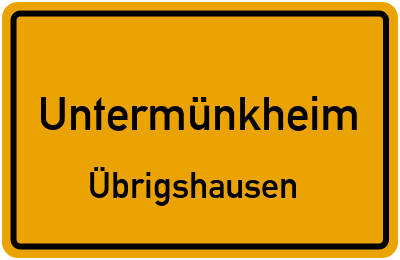 Straßenverzeichnis Untermünkheim Übrigshausen