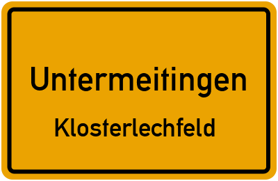 Straßenverzeichnis Untermeitingen Klosterlechfeld