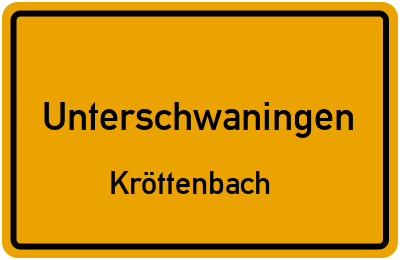 Ortsschild Unterschwaningen Kröttenbach