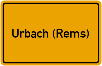 Ortsschild von Gemeinde Urbach (Rems) in Baden-Württemberg