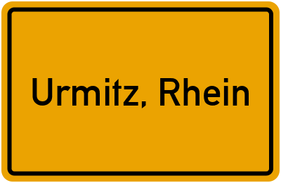 Ortsschild von Gemeinde Urmitz, Rhein in Rheinland-Pfalz