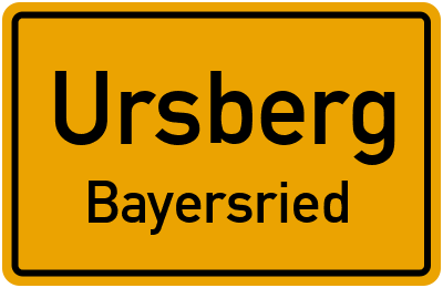 Straßenverzeichnis Ursberg Bayersried