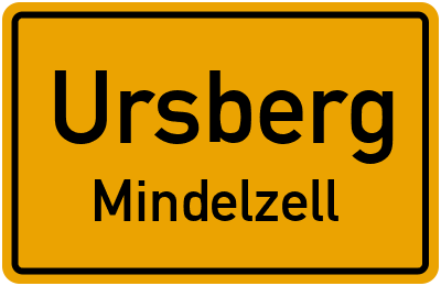 Straßenverzeichnis Ursberg Mindelzell
