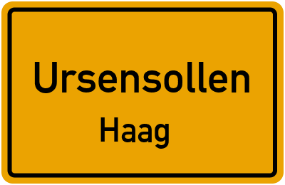 Ortsschild Ursensollen Haag