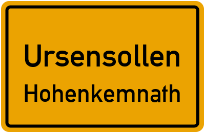 Straßenverzeichnis Ursensollen Hohenkemnath