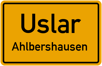 Ortsschild Uslar Ahlbershausen