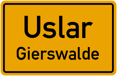 Straßenverzeichnis Uslar Gierswalde