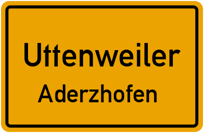 Straßenverzeichnis Uttenweiler Aderzhofen