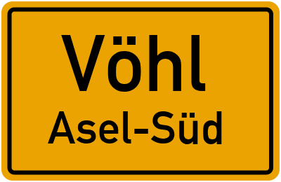 Straßenverzeichnis Vöhl Asel-Süd