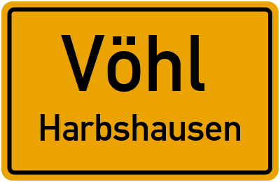 Straßenverzeichnis Vöhl Harbshausen