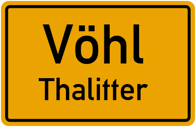 Straßenverzeichnis Vöhl Thalitter