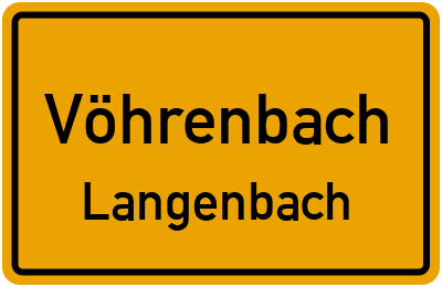 Ortsschild Vöhrenbach Langenbach