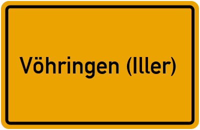 Ortsschild von Stadt Vöhringen (Iller) in Bayern