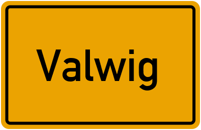Ortsschild von Gemeinde Valwig in Rheinland-Pfalz