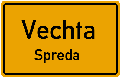 Ortsschild Vechta Spreda