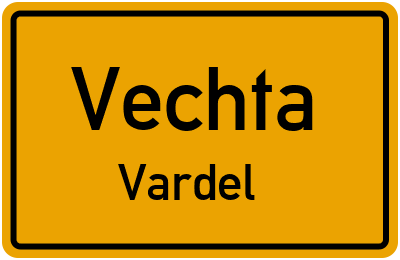 Ortsschild Vechta Vardel