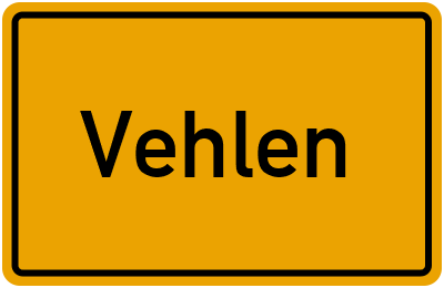 Ortsschild von Vehlen in Niedersachsen