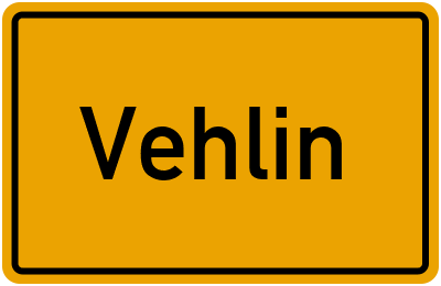 Ortsschild von Vehlin in Brandenburg