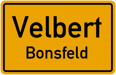 Ortsschild Velbert Bonsfeld