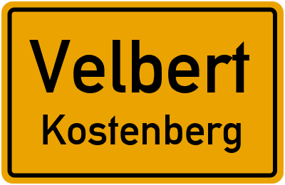 Straßenverzeichnis Velbert Kostenberg