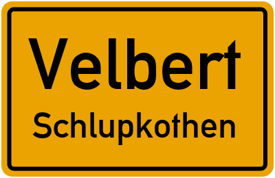 Straßenverzeichnis Velbert Schlupkothen