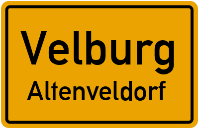 Ortsschild Velburg Altenveldorf