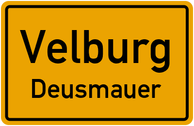 Ortsschild Velburg Deusmauer