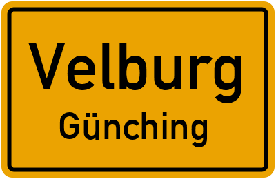 Ortsschild Velburg Günching